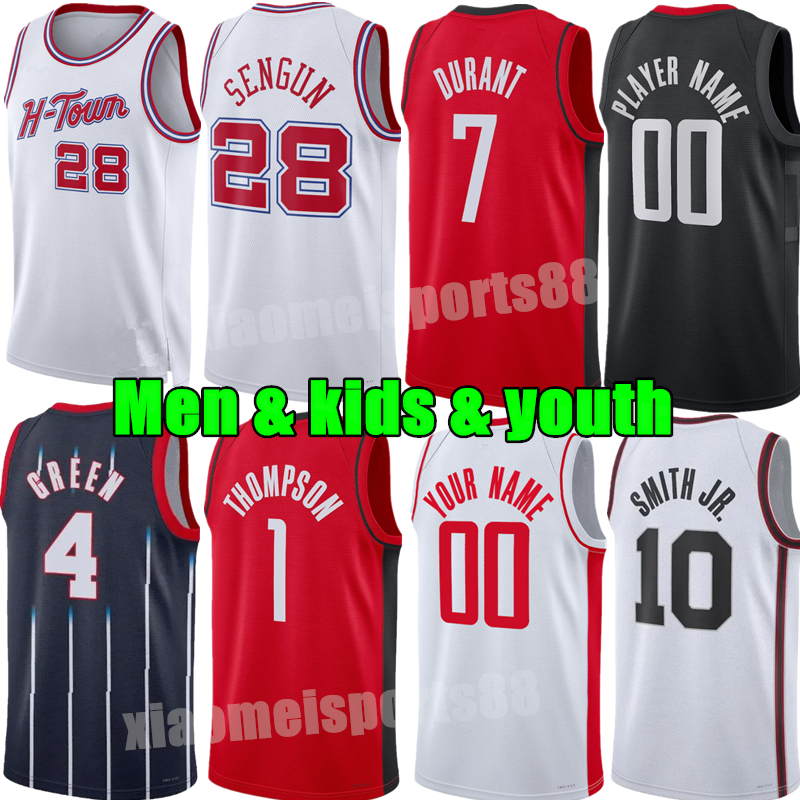 25 26 Custom Men Kevin 7 Durant Basketball Jerseys Amen Thompson Jalen Green Alperen Sengun Jabari Smith Jr Tari Eason Jamen Harden Jeff Green City