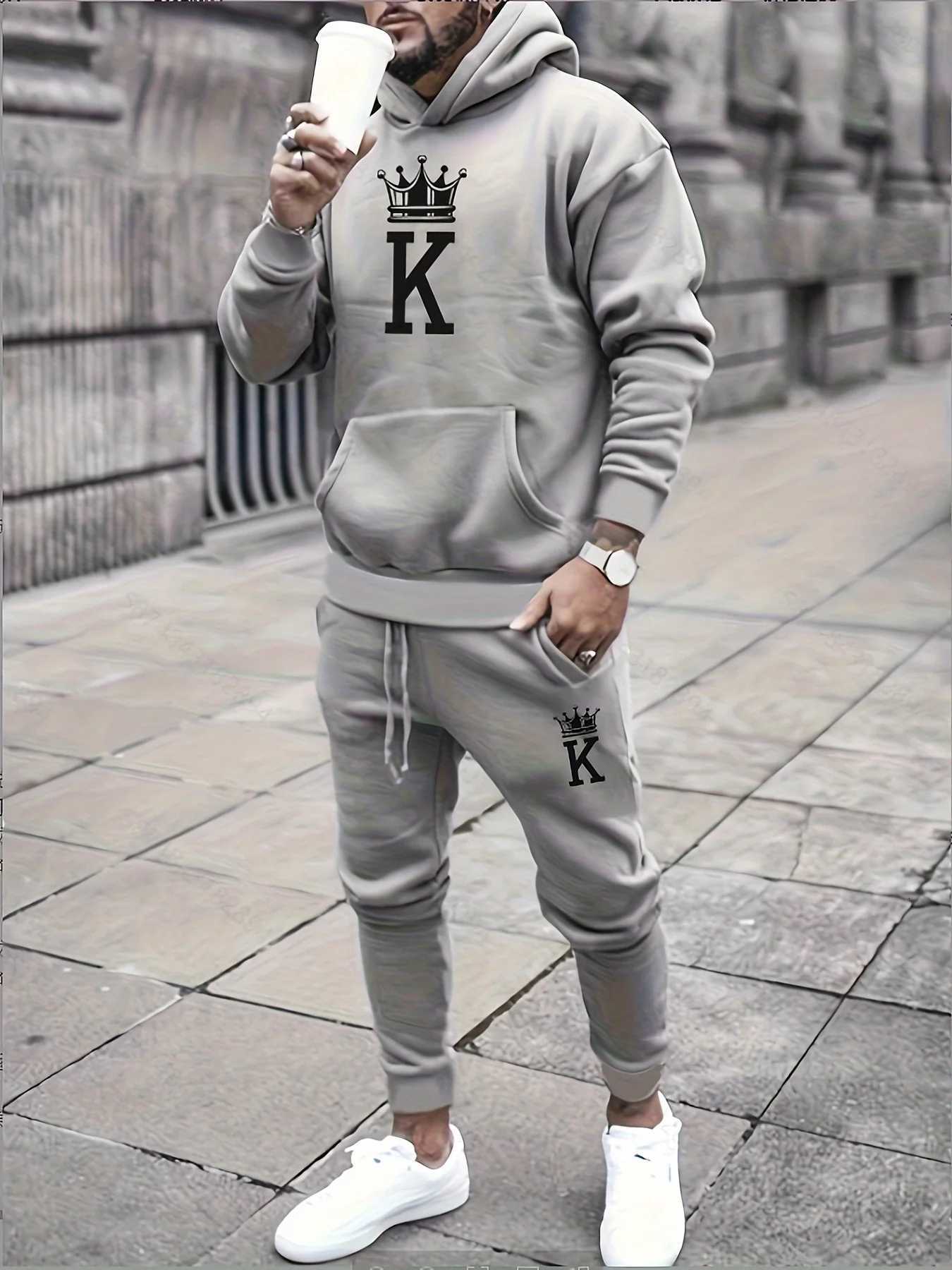 2025 Autumn Winter Newest Hoodies Mens Fashion Y2K Oversized Long Pant Mens Clothing Sets SweatshirtTrousers Sportswear W251202
