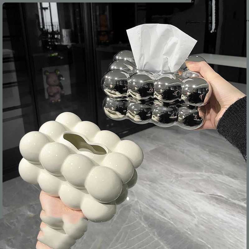 INS Creative Tissue Box Ceramic Cotton Candy Tissue Box Light Luxury Decor Living Ro Table Napkin Holder He Organizers H251201