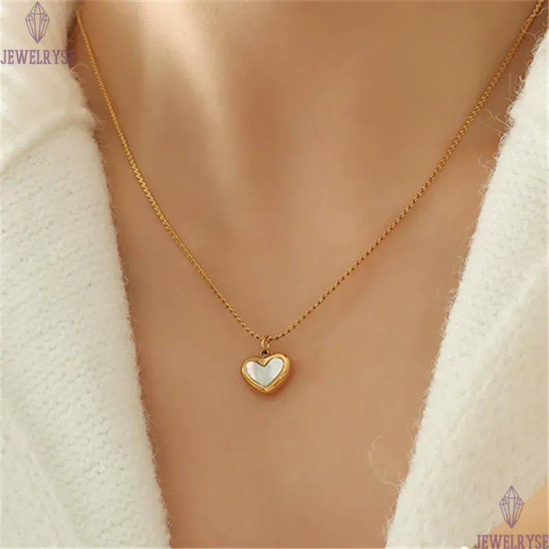 fashion heart stainless steel 18k gold designer necklace for woman party pendant luxury necklaces chain choker jewelry birthday friend valentines day 