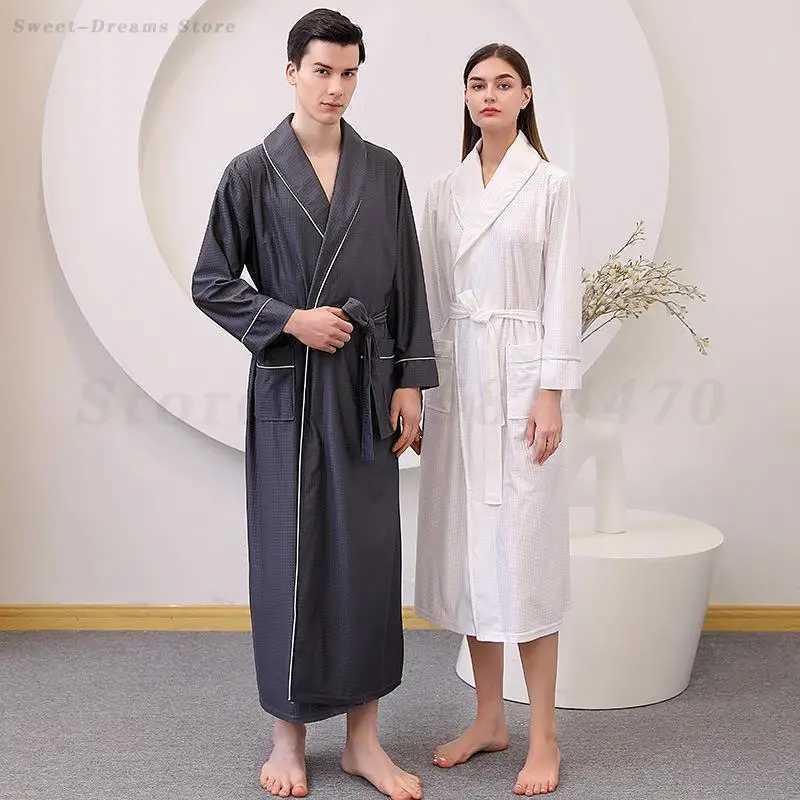 Plus Size 5XL Hotel Couple Bathrobe Long Sleeved Robe Kimono Gown Mens Loose Casual Home Clothes Female Sexy Sleepwear Pajama C251202