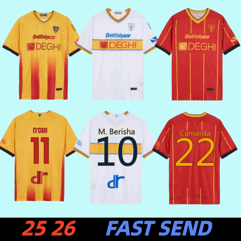 25 26 US Lecce Football Shirt Federico Baschirotto Joan Gonzalez Wladimiro Home Third Falcone Marin Pongracic Remi Oudin Lecce men soccer jersey