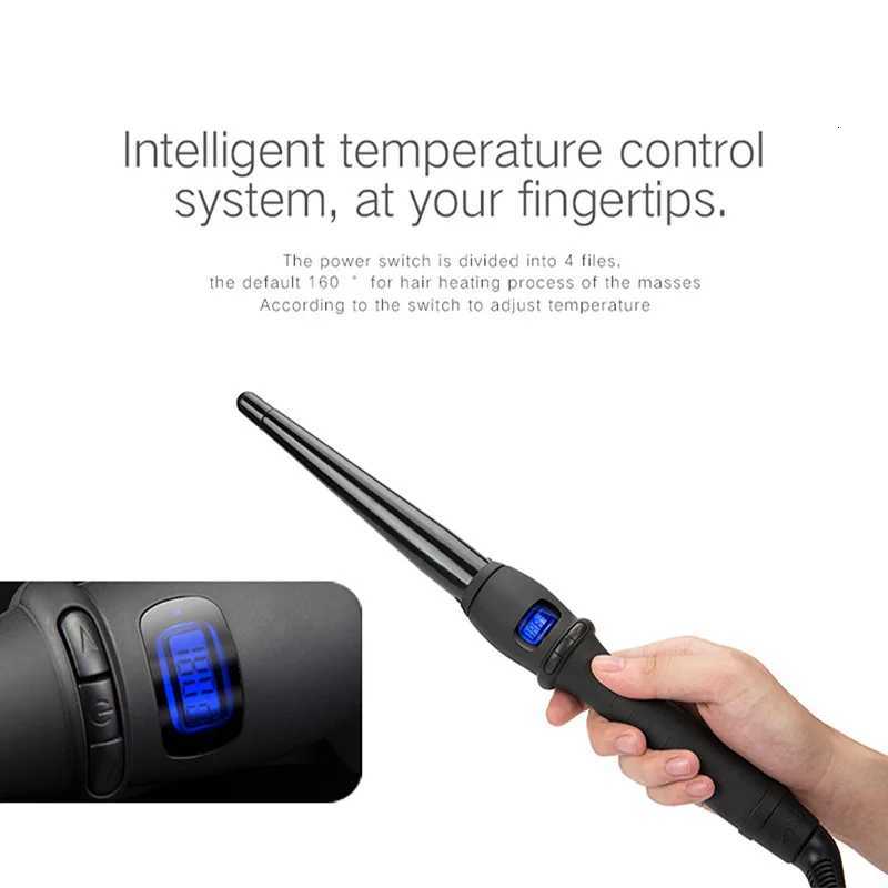 Professional Ceramic LCD Display Electric Curling Iron Wand Negative Ion Technology Mti-Temperature Hair Curling C251202
