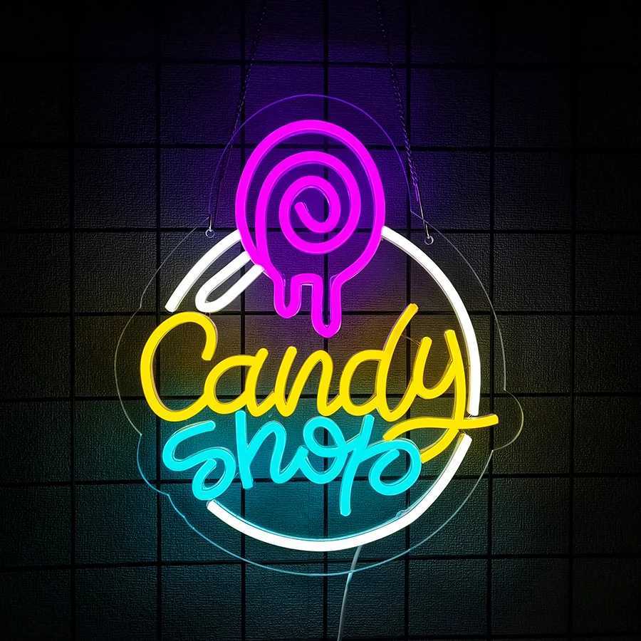 Candy Series Neon Sign Store Business Wall Lamp Usb Powered Used For Party Shopping Cart Display Snack Shop Art Decor H251201
