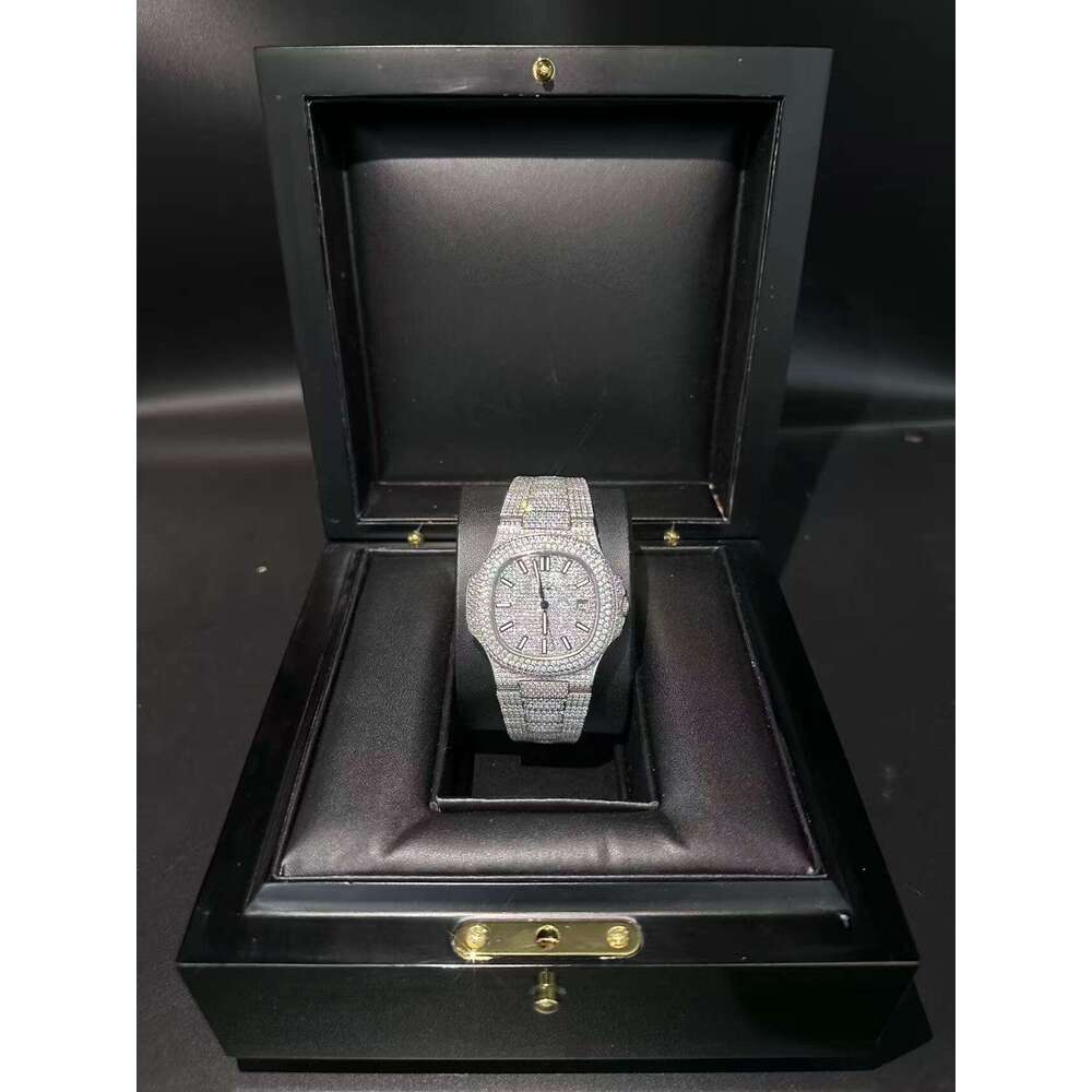 Top hip hop designerPass the diamond 100% test VVS Moissanite Watch Watches, Fully Automatic Dia Iced Out Top Designer Fast home delivery