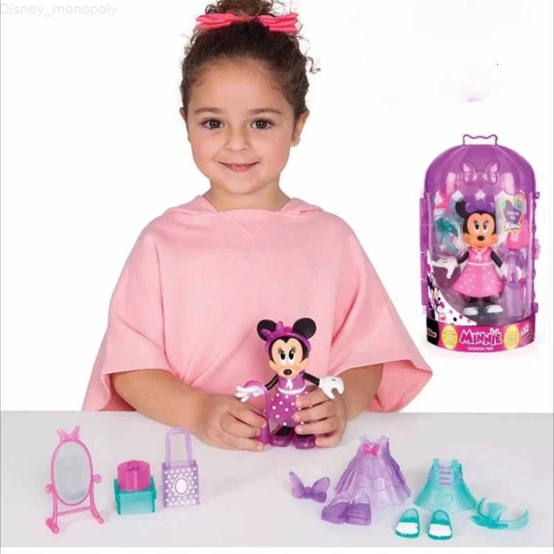 Disney Cartoon Anime Minnie Mouse Shapeshifting Dressing Model Toy Action Figures Collection Ornaments Decoration Children Gifts H251202