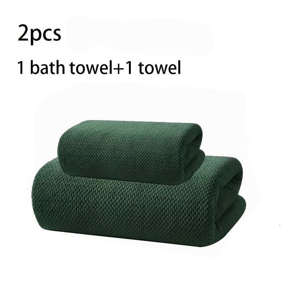 Large Size Dark Green Coral Fleece Pineapple Pattern Bath Towel Set Household Bath Towel Set Absorbent and Soft Bath Towel Set Y251202
