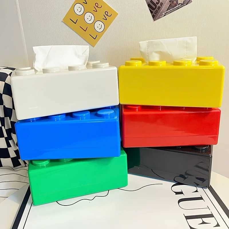 Building Block Shaped Tissue Box Mtifunctional Plastic Storage Box Household Napkin Storage Box Coffee Table Decoration H251201
