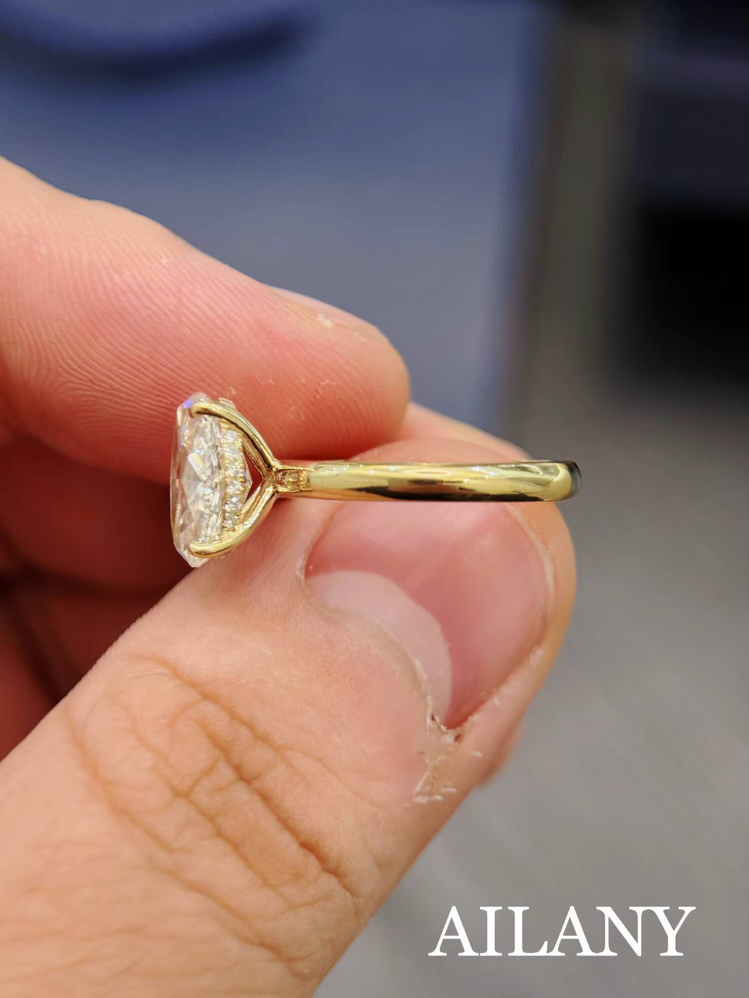 Custom VVS IGI GIA Certified HPHT CVD 1CT 2CT 3CT Lab Grown Diamond 14K Gold Fine Jewelry Engagement Oval Ring for Women