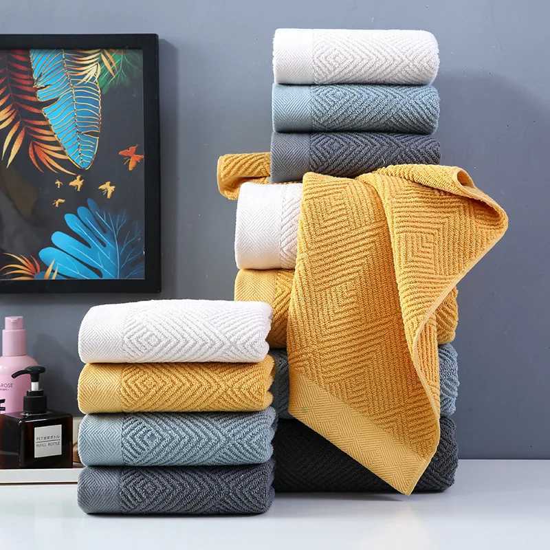 High Quty Pure Cotton Thick Bath Towel for Adult Family Bathroom Face Towel Solid Color Soft Absorbent Washcloth Household Y251202