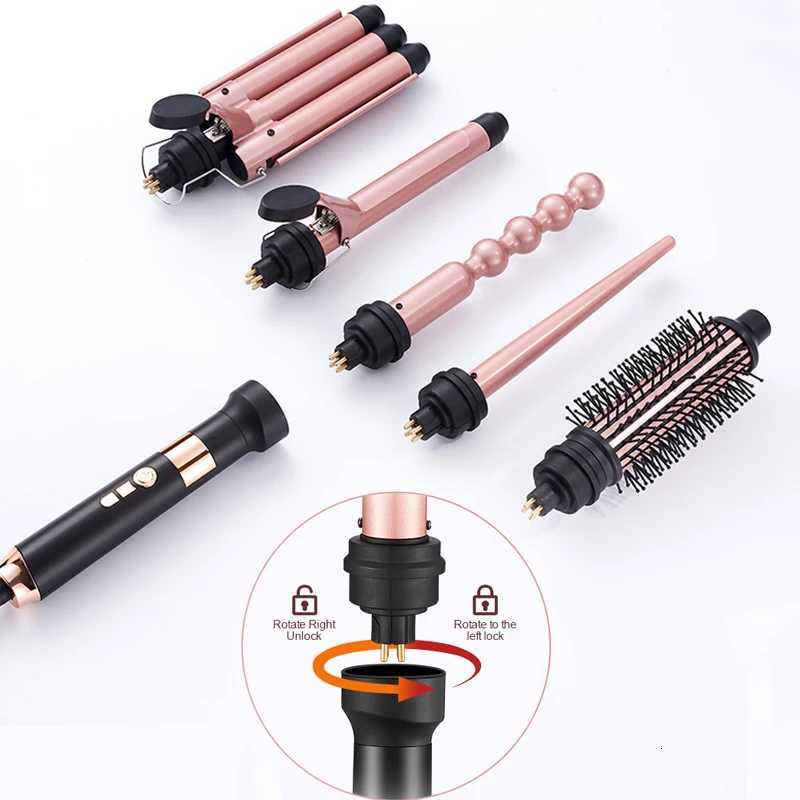 5 in 1 Hair Curler Mtifunctional Styling Tool Convertible Curling Iron Hair Styler Salon Tool He Travel Use C251202