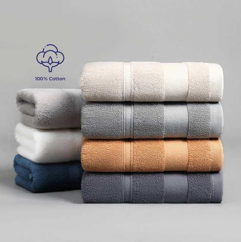 Battilo Cotton Bath Towel Soft Absorbent Face Hand Towels Luxury Hotel Spa Bathroom Towel Solid Beach Towel 2Pcs Bath Towel Set Y251202