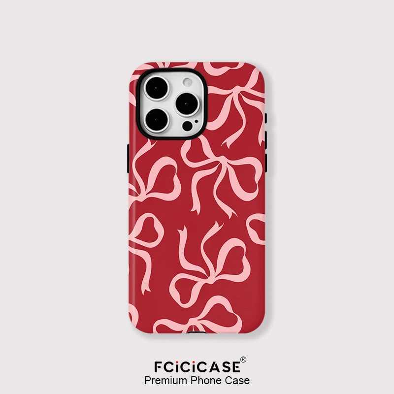 Lovely Bow Phone Case For iPhone 16 Pro 15 14 Plus 13 12 11 Pro Max Plus For Wireless Two in one Magnetic Back Cover J251202