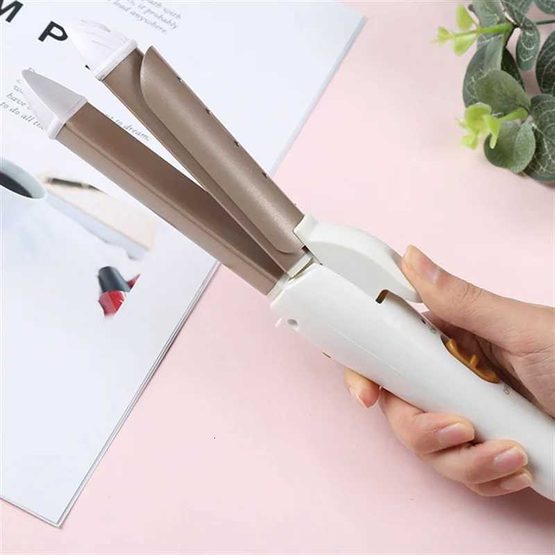 Professional Mtifunction 3-in-1 Gold Ceramic Hair Styling Tools Curling Iron Hair Straightener Heated Roller For Curls Styles C251202