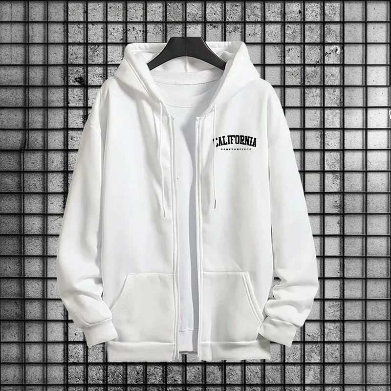 Autumn Winter Sportswear California Mens Sporty Tracksuit Set 2025 New 2 Pieces Zipper Hoodie Sweatpants Urban Streetwear Outfit W251202