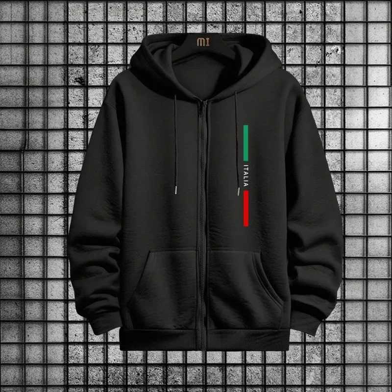 Mens Italy Fashion Tracksuit Set 2025 New 2 Pieces Zipper Hoodies and Joggers Urban Streetwear Outfit Autumn Winter Casual Wear W251202