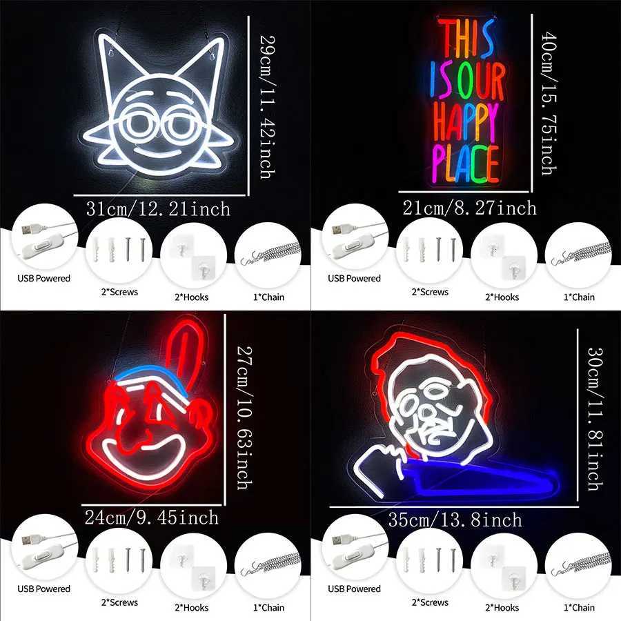Neon Signs Of Games Cartoon Characters Icons Best Gifts For Friends Usb Powered Used For Club Game Room Man Cave Decor H251201