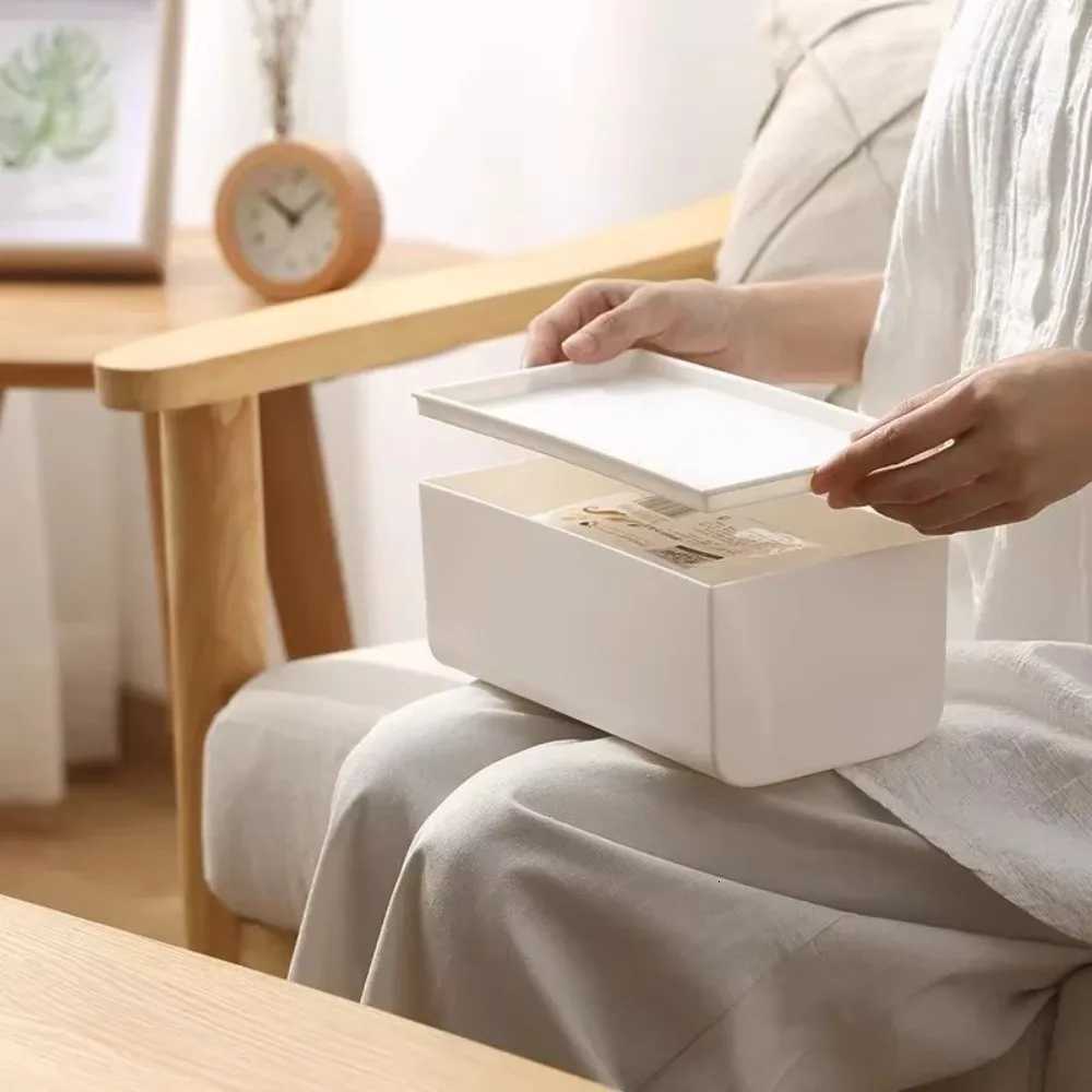 Mti-Function 2 Size Tissue Holder Nordic Style Luxury Napkin Box White Plastic Tissue Dispenser Living Ro H251201