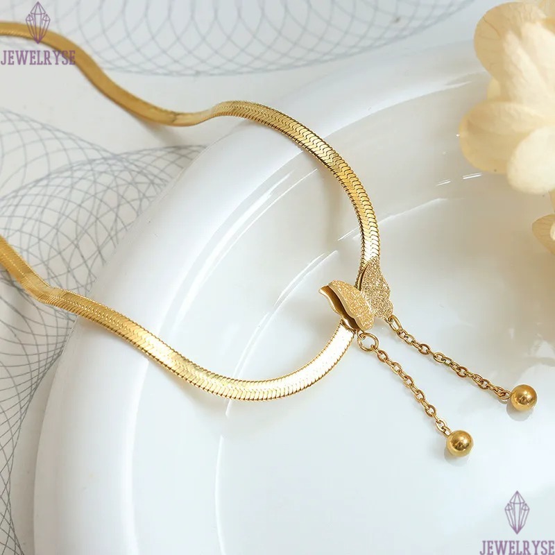 top 18k gold butterfly stainless steel designer necklace for woman party home pendant luxury necklaces school silver choker women jewelry travel birth