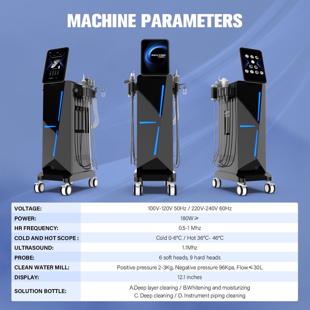 Professional Hydro OxyGeneo Facial Machine Oxygen Jet Peel Hydrodermabrasion Microdermabrasion Face Deep Skin Cleaning Skin Rejuvenation