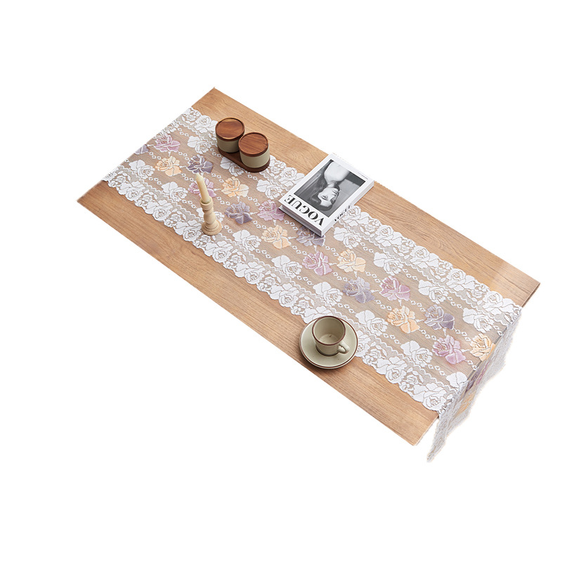 Retro American style tablecloth lace table runner decoration dustproof YBQC01