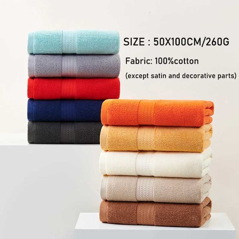 Towel 100 COTTON ADULT FACE TOWEL BATHROOM CHILDRENS SMALL BATH TOWEL SOFT ELONGATED SPORTS GYM SWEAT TOWEL LARGE TOWEL 50X100CM Y251202