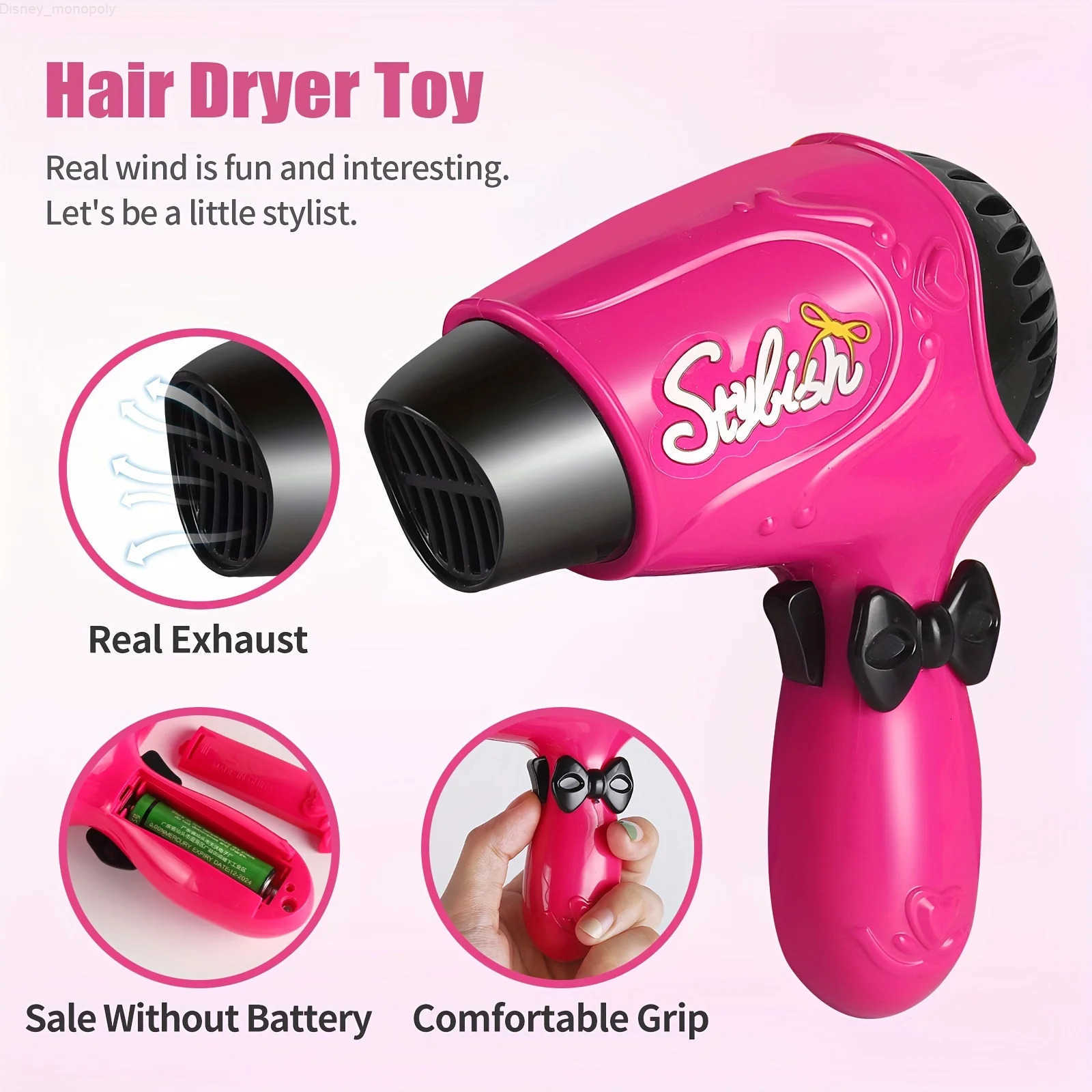 Disney Pretend Play Girls Beauty Salon Toy Set with Hair DryerBarber Apron and Styling Accessories - Perfect for Imaginative Play gift H251202