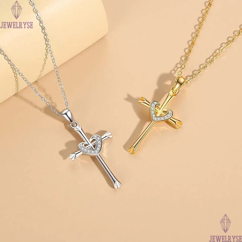 luxury gold cross necklace designer for woman 925 sterling silver pearl diamond pendant necklaces jewelry O link chain 5A zirconia womens choker frien