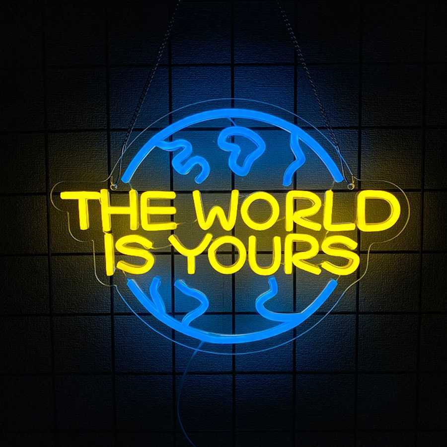 The World Is Yours Series Of Neon Signs 3D Carved Planetary Icon Wall Decor Used For Room Home Wedding Party Wall Lights H251201