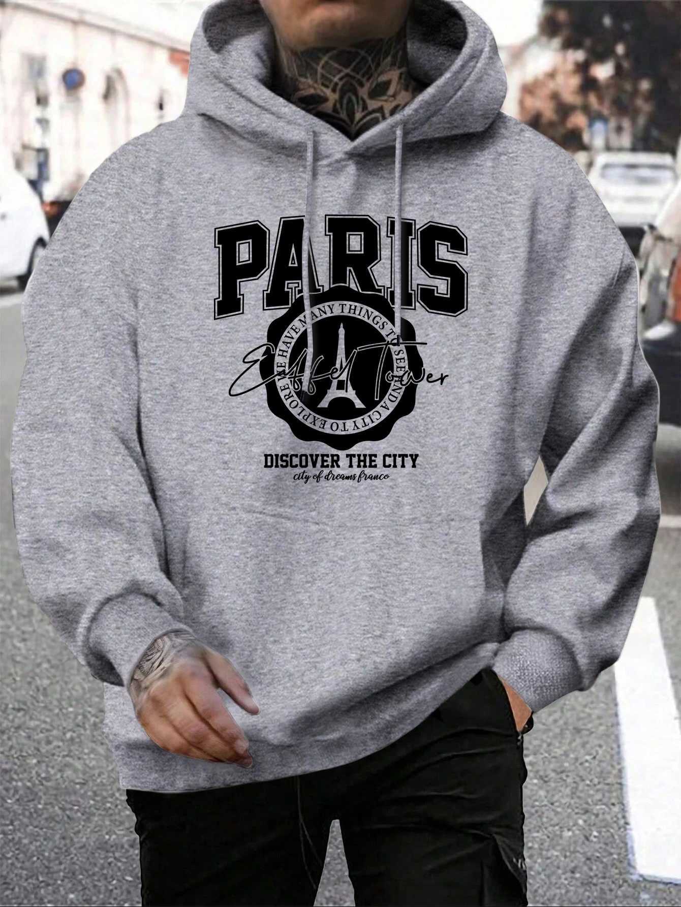 Castle Print MenS Hoodies Fashion Fur-Liner Hoodie Warm FLeece S-Xxl Hoody Man Autumn High Quality Clothes J251203