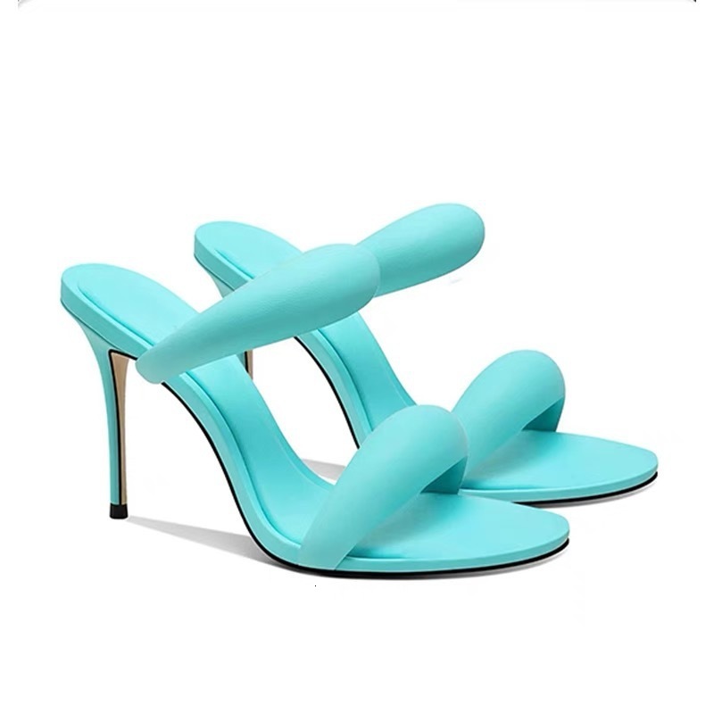 Liyke Sexy Pointed Toe Golded High Heels Women Slippers Cozy PU Leather Summer Party Banquet Shoes Ladies Sandalias De Mujer 250306