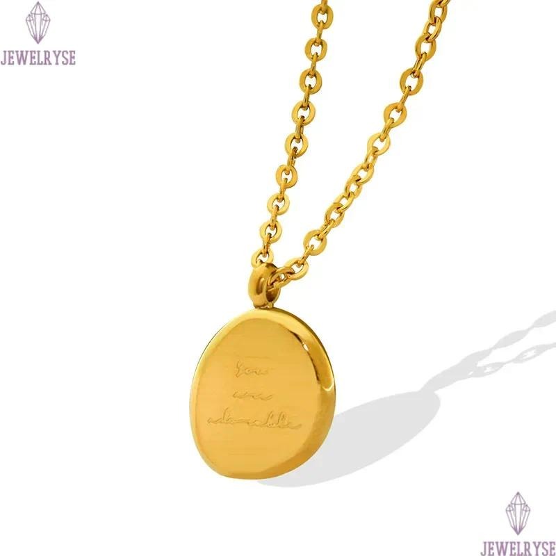 stainless steel new 18k gold circle designer necklace for woman party home pendant luxury necklaces school silver choker jewelry travel birthday frien