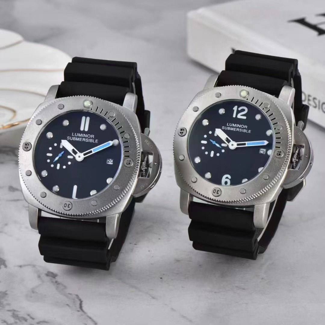 Glow-in-the-dark stealth sports diving men's watch gift for boyfriend PAM01229 black disc rubber