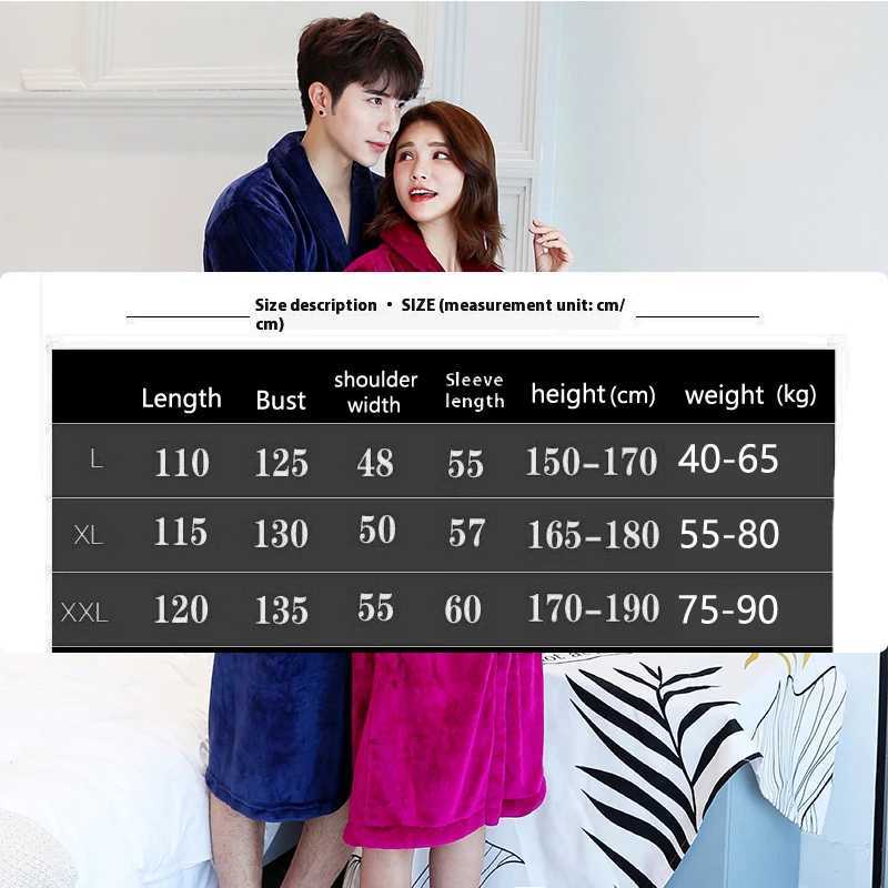 Thickened Warm Flannel Robe Large Size Autumn Winter Couple Pajamas Coral Velvet Ladies Bathrobe Homewear Padded Men Sleepwear C251202