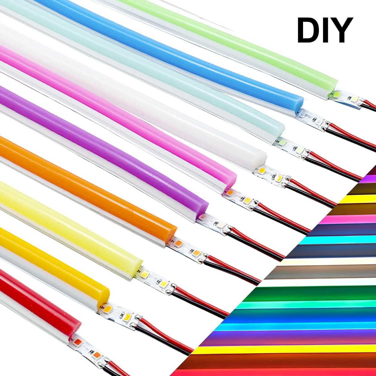 6mm 8mm 12mm Silicone Separate Neon Flexible Bendable DC12V 2835SMD S Shape 120Leds Strip Light 1m-10m IP67 Waterproof 12Colors H251201