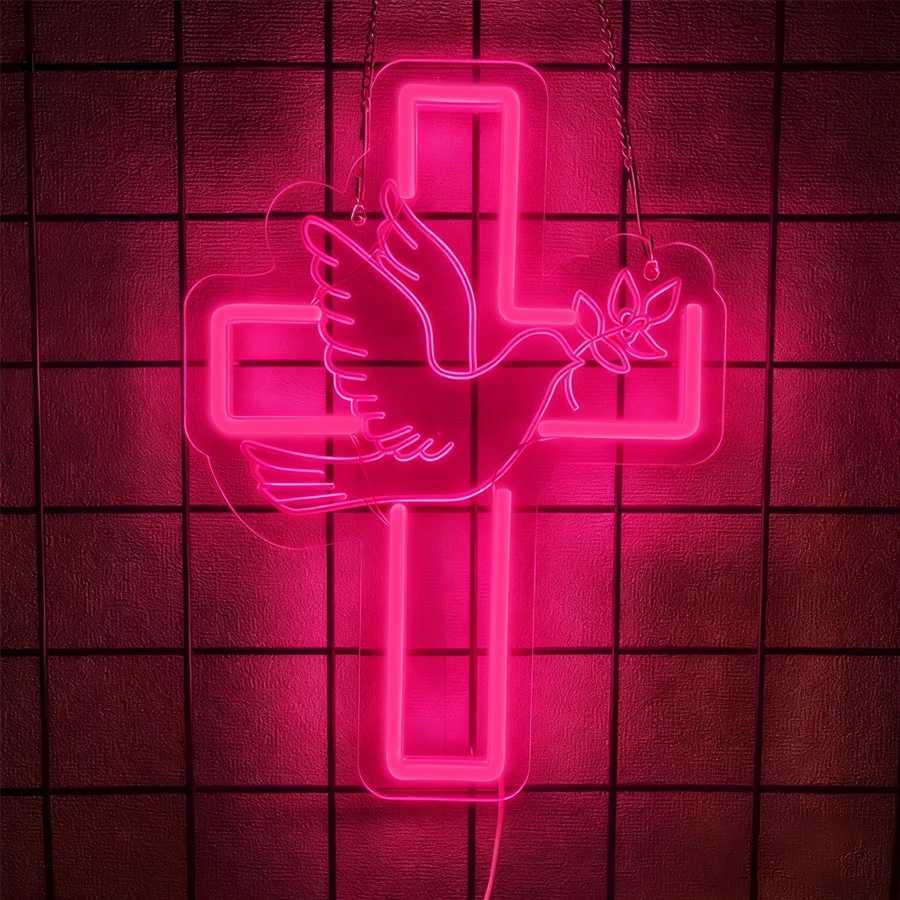 Led Neon Sign Of Jesus Cross Used For Bedroom Family Wedding Party Decor Christmas Easter New Year Celebration Gifts H251201