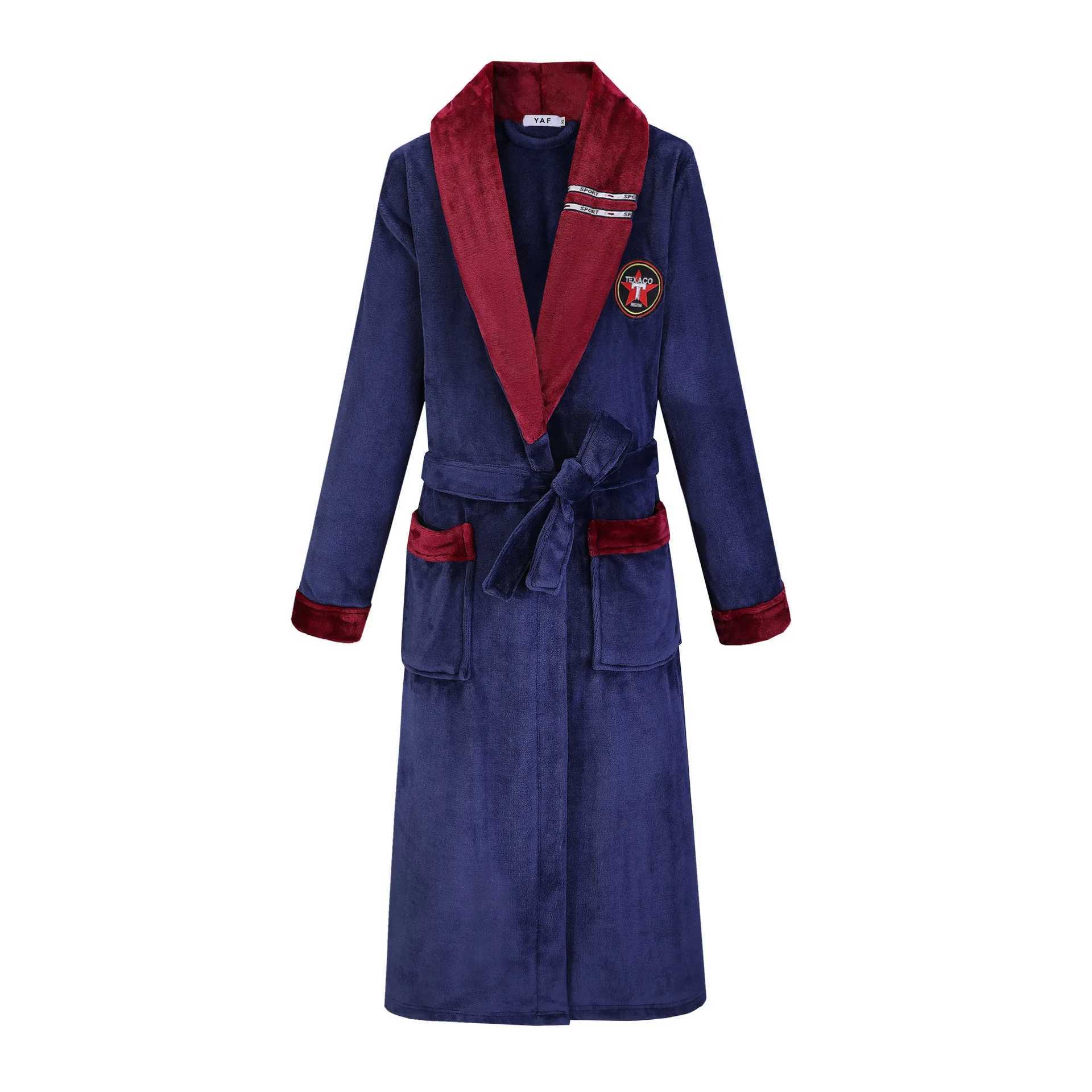 High Quality Mens Robe Winter Bathrobe Male Long Thick Warm Terry Fleece Towel Dressing Gown Couple Home Bath Robes C251202