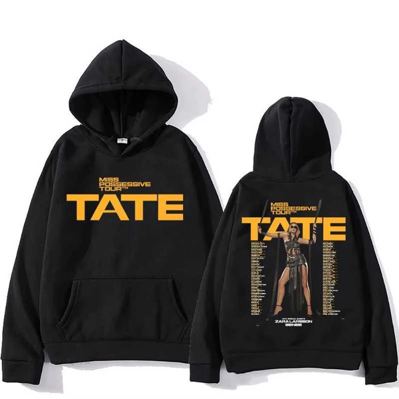 Tate McRae Hooded with Hooded Aesthetic Casual Fleece Sweatshirt Long-sleeved Men and Women Clothes Moletom Vintage Pullovers J251203