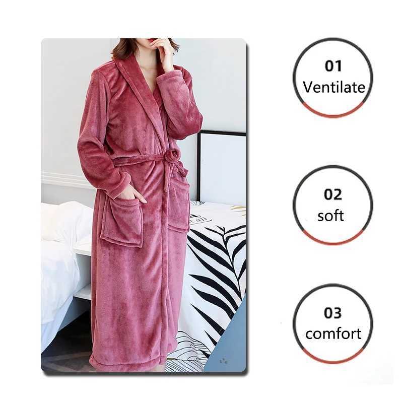Thickened Warm Flannel Robe Large Size Autumn Winter Couple Pajamas Coral Velvet Ladies Bathrobe Homewear Padded Men Sleepwear C251202