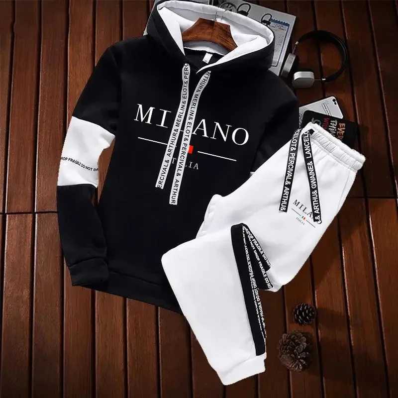 Sports Casual Daily Mens Tracksuit Outdoor Hot Sale Hooded Autumn Winter Single Piece Sweatshirt And Sweatpants Comfort Jogging W251202
