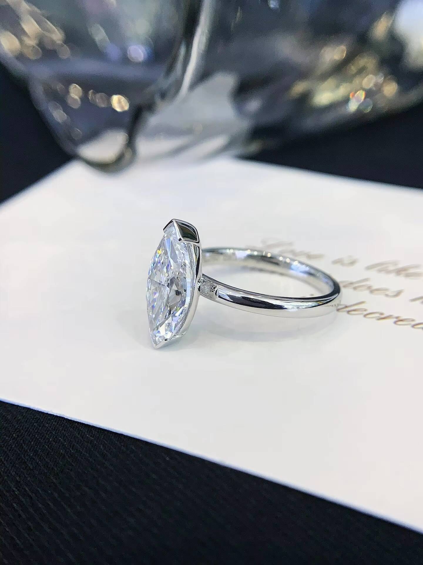 9K/14K/18K Lab Grown Diamond Jewelry 301CT Cultivation Diamond Marquise Big Size Solitaire Ring Women Engagement Ring