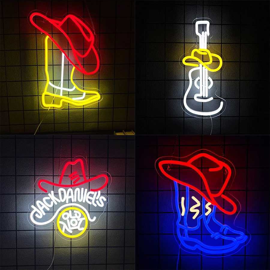 Hat Series Neon Signs Used For Wall Decor Usb Powered Bedroom Bar Club Game Room Man Cave Wall Lights Easy To Hang H251201