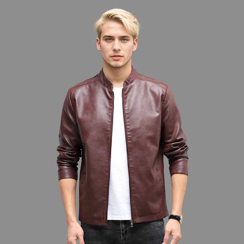 Mens Wine Red Pu Le… - image