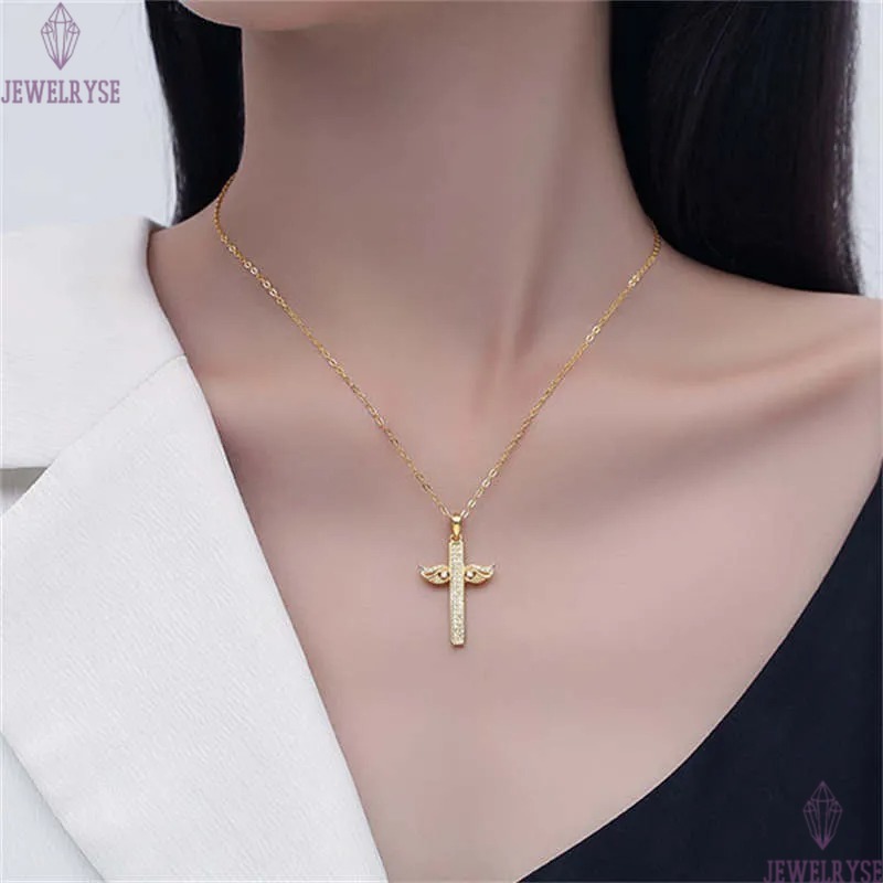 luxury gold cross necklace designer for woman 925 sterling silver pearl diamond pendant necklaces jewelry O link chain 5A zirconia womens choker frien