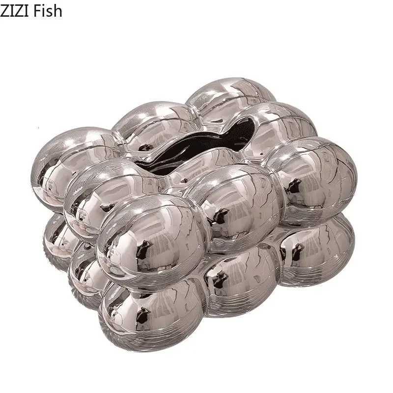 Creative Bubble Ceramic Tissue Boxes Cotton Candy Shape Porcelain Paper Towel Case Coffee Table Desktop Tissue Box Modern Decor H251201