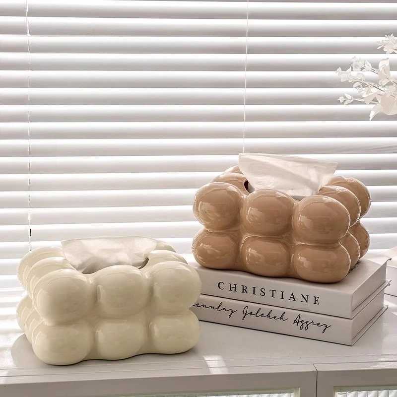 Bubble Shaped Tissue Box Modern Artistic Tissue Holder for He Decor High End Dining Table Ceramics Affordable Luxury H251201