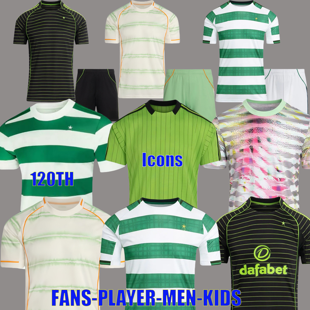 Top thailand quality 2025 2026 soccer jerseys celticfcS 25 26 jerseys celts home green Third Kit football shirts men kids sets