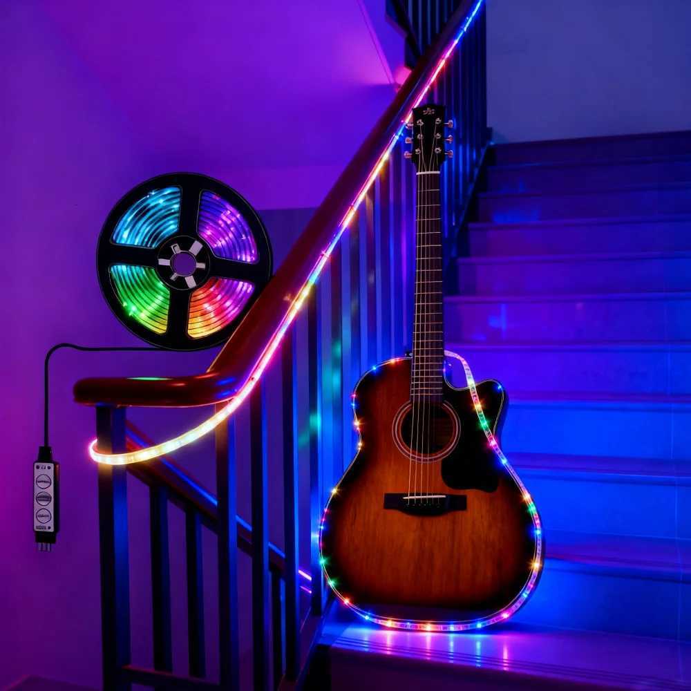 RGB LED Strip Light USB 5V SMD5050 3 Key LED waterproof Flexible Lamp TV Background Light Bar Family Party Decoration Lighting H251201