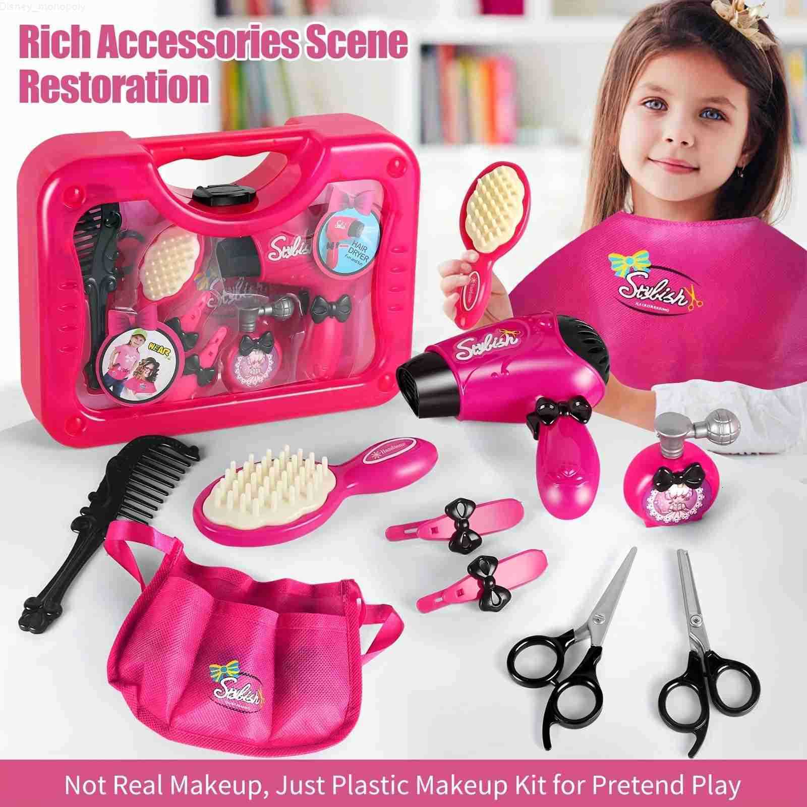 Disney Pretend Play Girls Beauty Salon Toy Set with Hair DryerBarber Apron and Styling Accessories - Perfect for Imaginative Play gift H251202