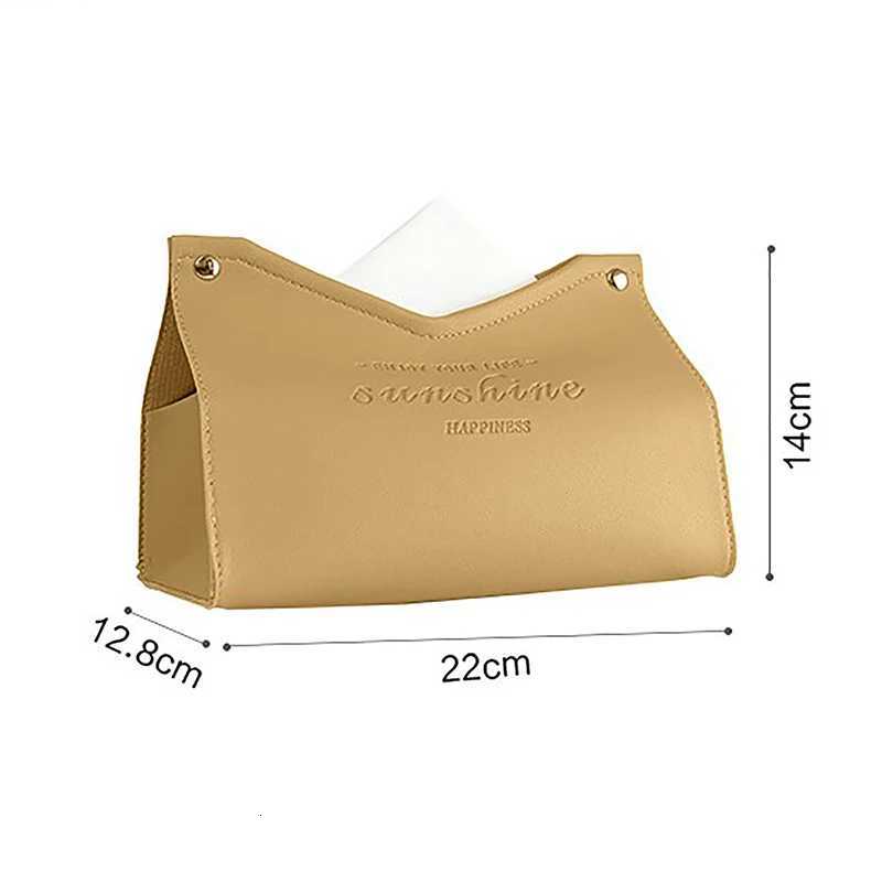 Solid Color Minimalist Leather Tissue Case Napkin Holder Storage Container Car Tissue Box He Living Ro Decoration H251201